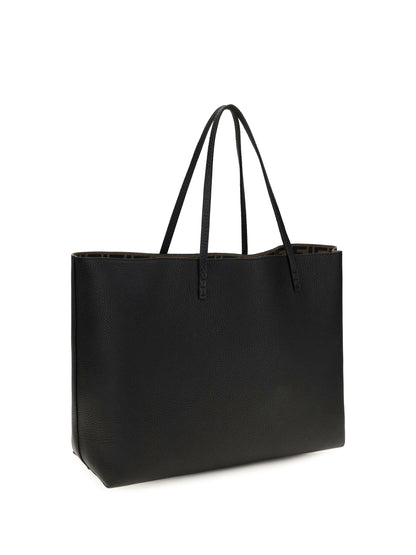 Fendi Medium Roll Roman leather Shopping Bag - Nero+Moro