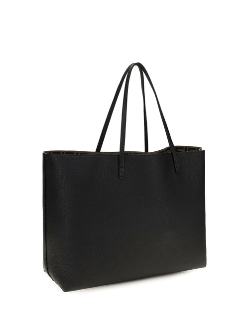 Fendi Medium Roll Roman leather Shopping Bag - Nero+Moro