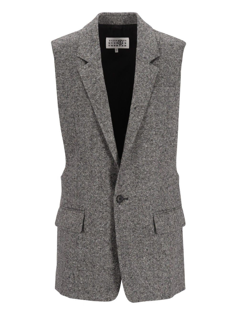 Mm6 Maison Margiela Merino Wool Knit Vest - Grey