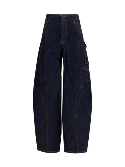 Self-Portrait Cargo Jeans - Blue
