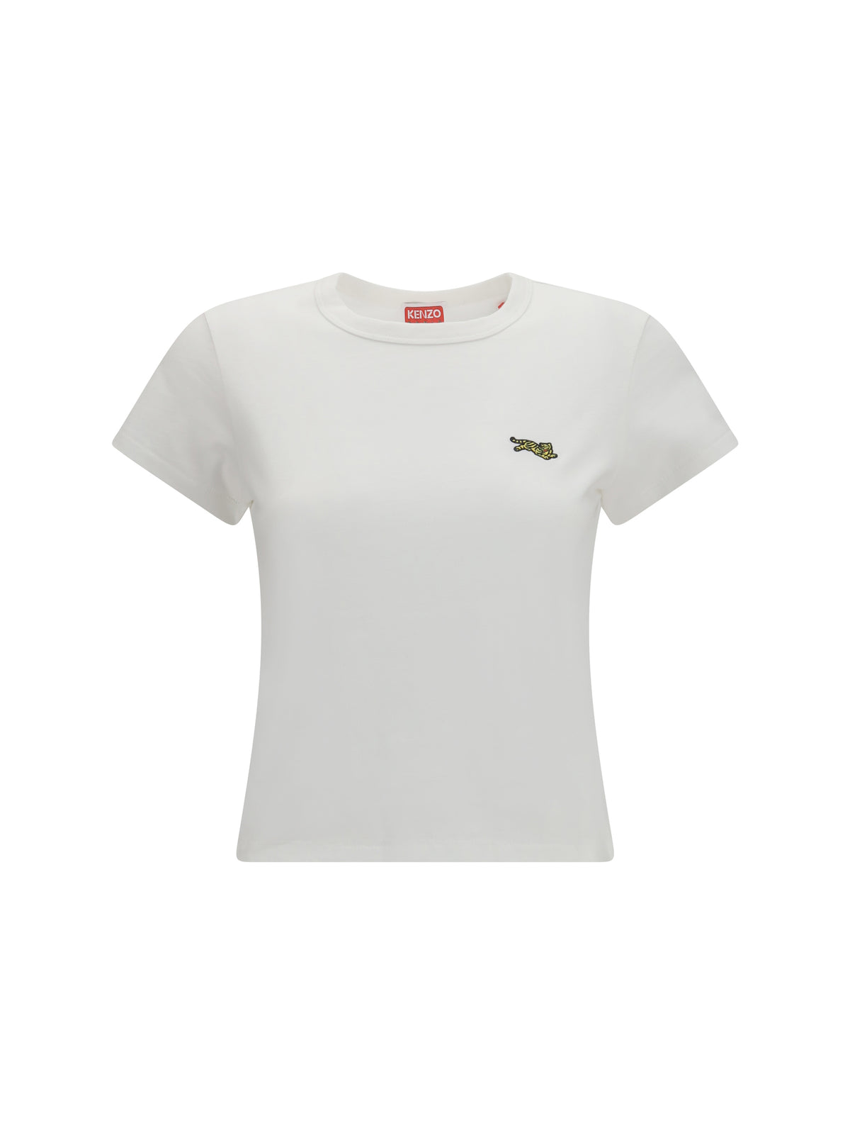 Kenzo Jumping Tiger embroidered cotton T-shirt - Off White