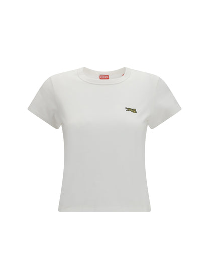 Kenzo Jumping Tiger embroidered cotton T-shirt - Off White