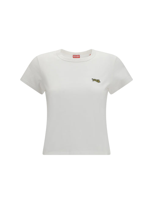Kenzo Jumping Tiger embroidered cotton T-shirt - Off White