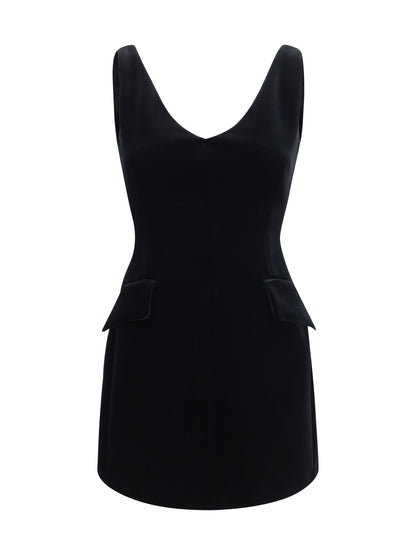 Max Mara Sportmax Tefrite structured V-neck Dress - Black