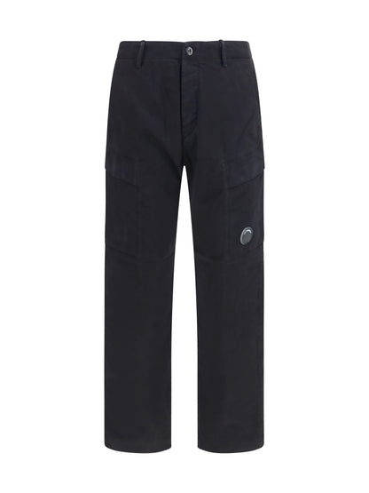 C.P. Company Stretch cotton satin Cargo Pants - Black