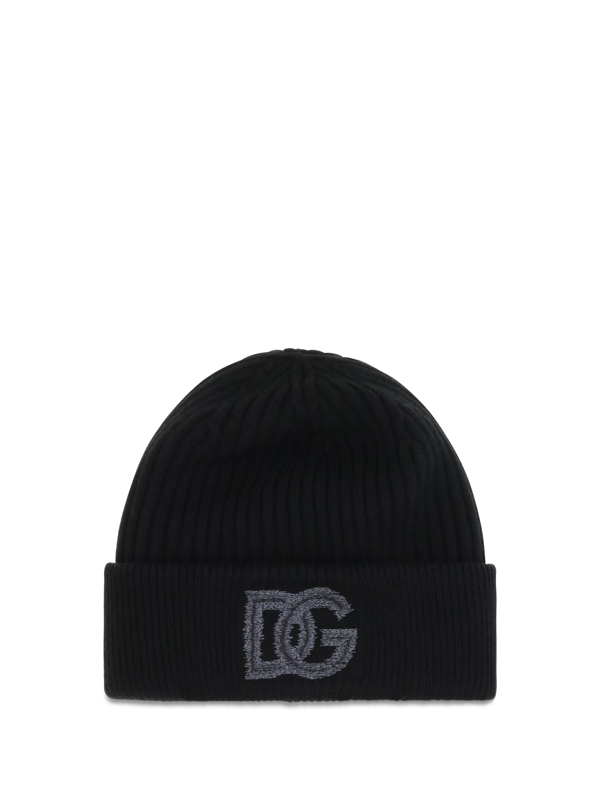 Dolce & Gabbana Logo English rib knit Beanie - Black