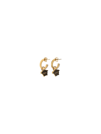 Versace Medusa head Drop Earrings - Versace Gold Crystal