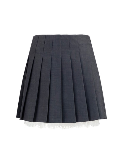 Self-Portrait Pleated mini Skirt - Grey