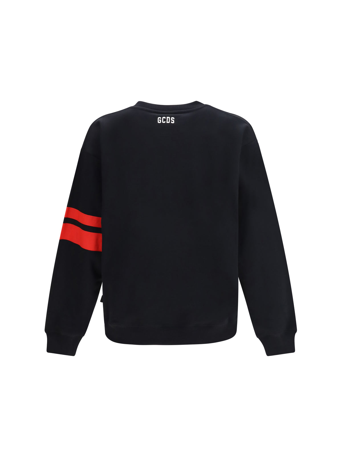 GCDS Crewneck Sweatshirt with Band Logo - Black/Red