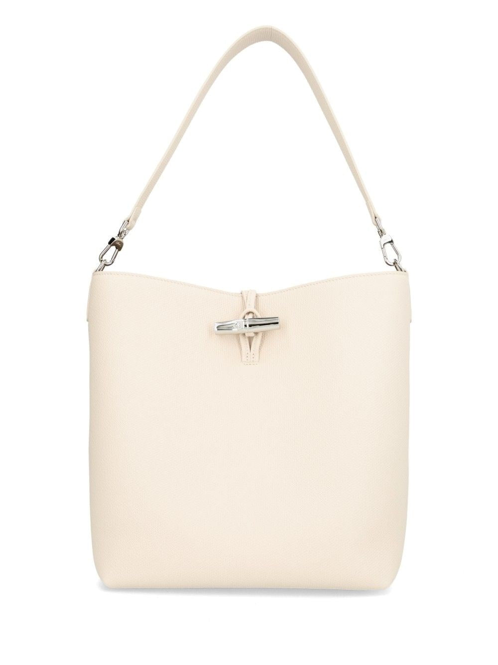 Longchamp Paris "Le Roseau" Medium Hobo Bag - White