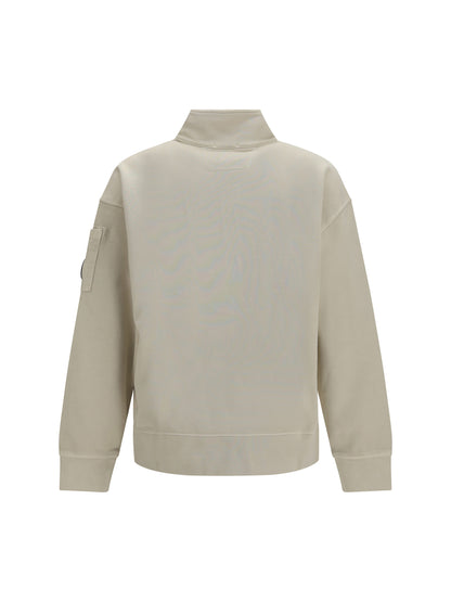 C.P. Company Brushed and sueded diagonal-weave cotton fleece Sweatshirt - Silver Birch