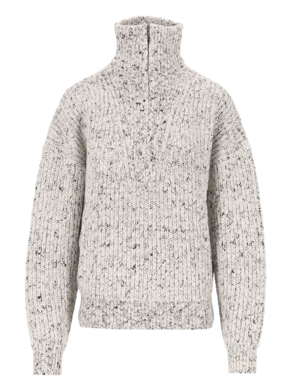 Marant Etoile Anita Alpaca Blend Zip-Up Sweater - Grey