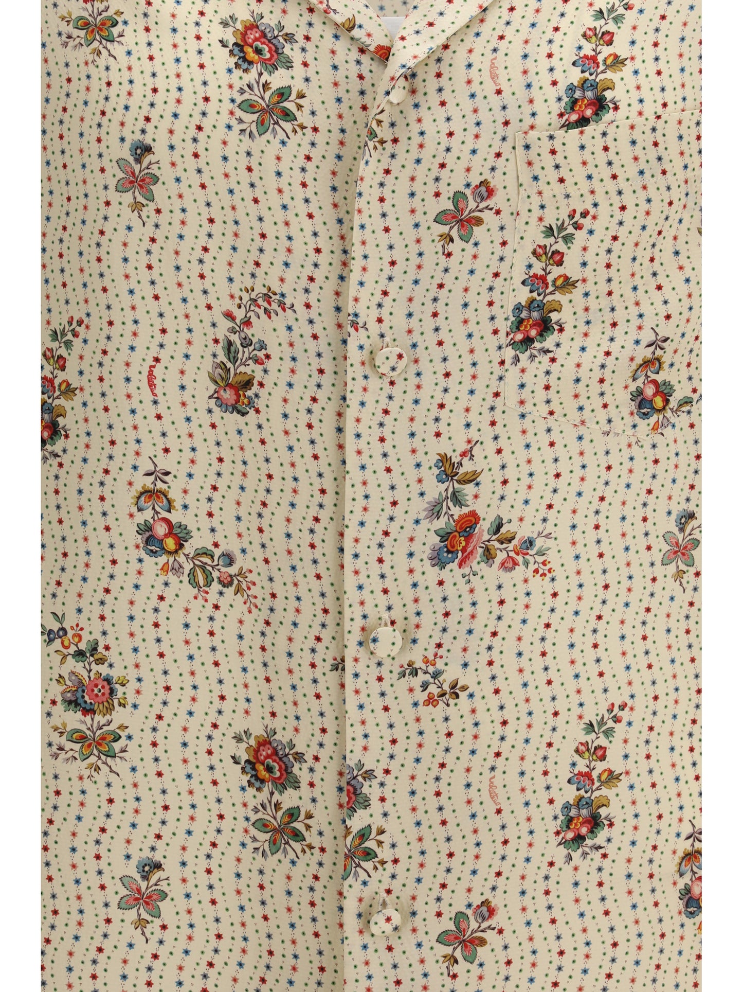 VALENTINO Papier Floral print silk bowling Shirt