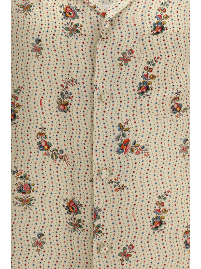 VALENTINO Papier Floral print silk bowling Shirt