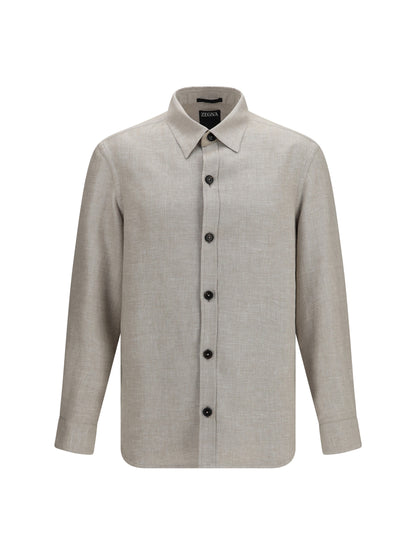 ZEGNA Cashmere, linen, and silk Overshirt