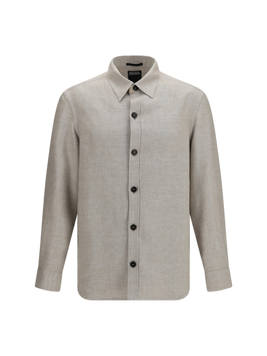 ZEGNA Cashmere, linen, and silk Overshirt
