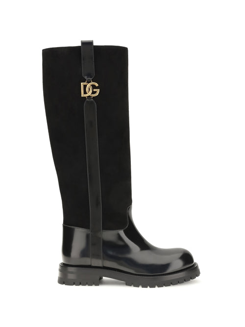 Dolce & Gabbana High suede and smooth leather Boots - Black/Black
