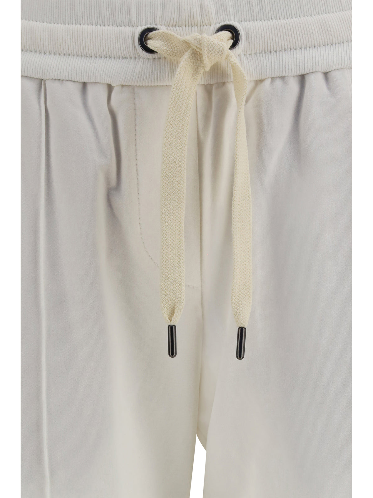 Brunello Cucinelli Track stretch-fleece Pants with monili detailing - Natural
