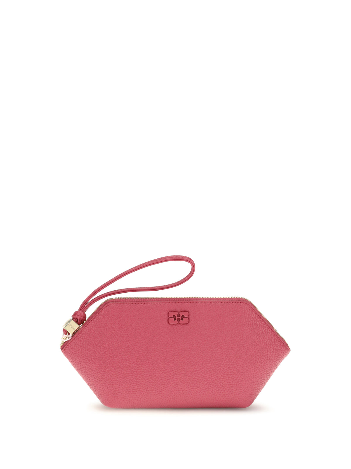 Ganni Grained leather Bou Pouch - Persian Red