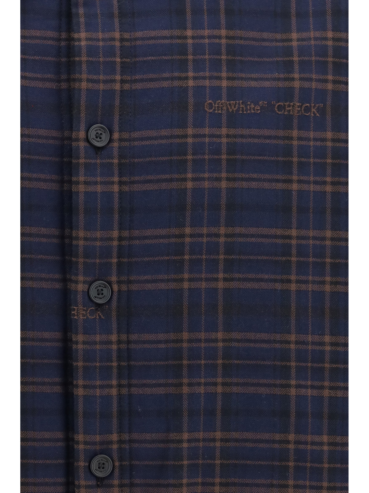 Off-White Oversized padded flannel Shirt - Blue Graphite