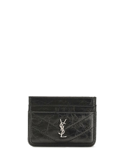Saint Laurent Niki Vintage leather Card Holder - Black