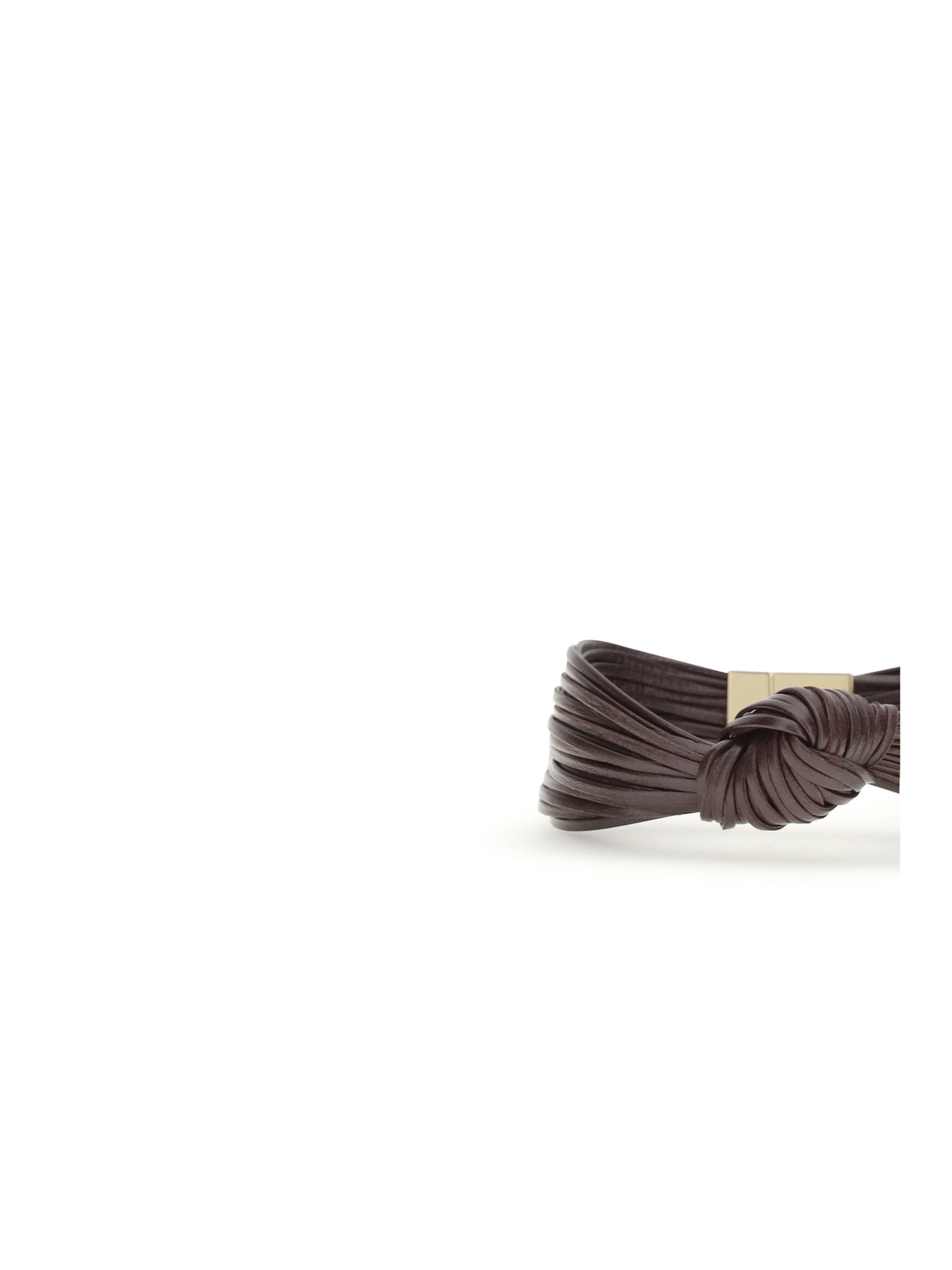 Bottega Veneta Knot leather Bracelet - Dark Barolo
