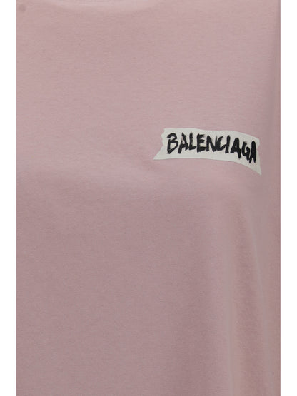 Balenciaga Logo-print T-shirt - Dusty Pink