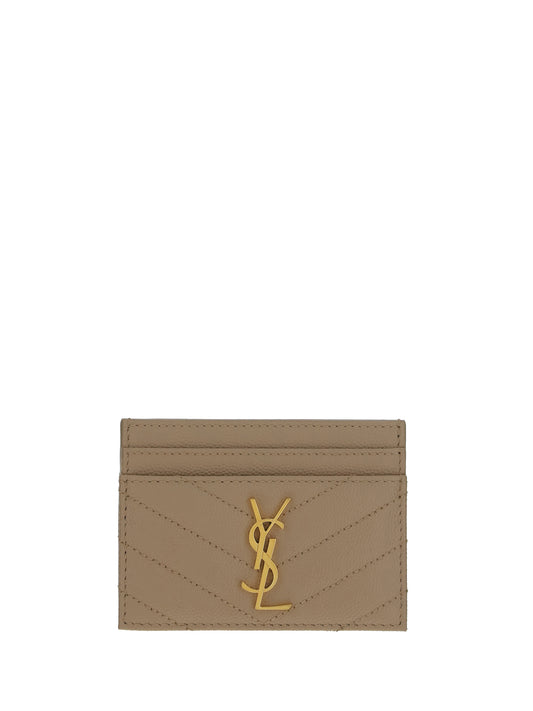 SAINT LAURENT Matelassé leather Cardholder