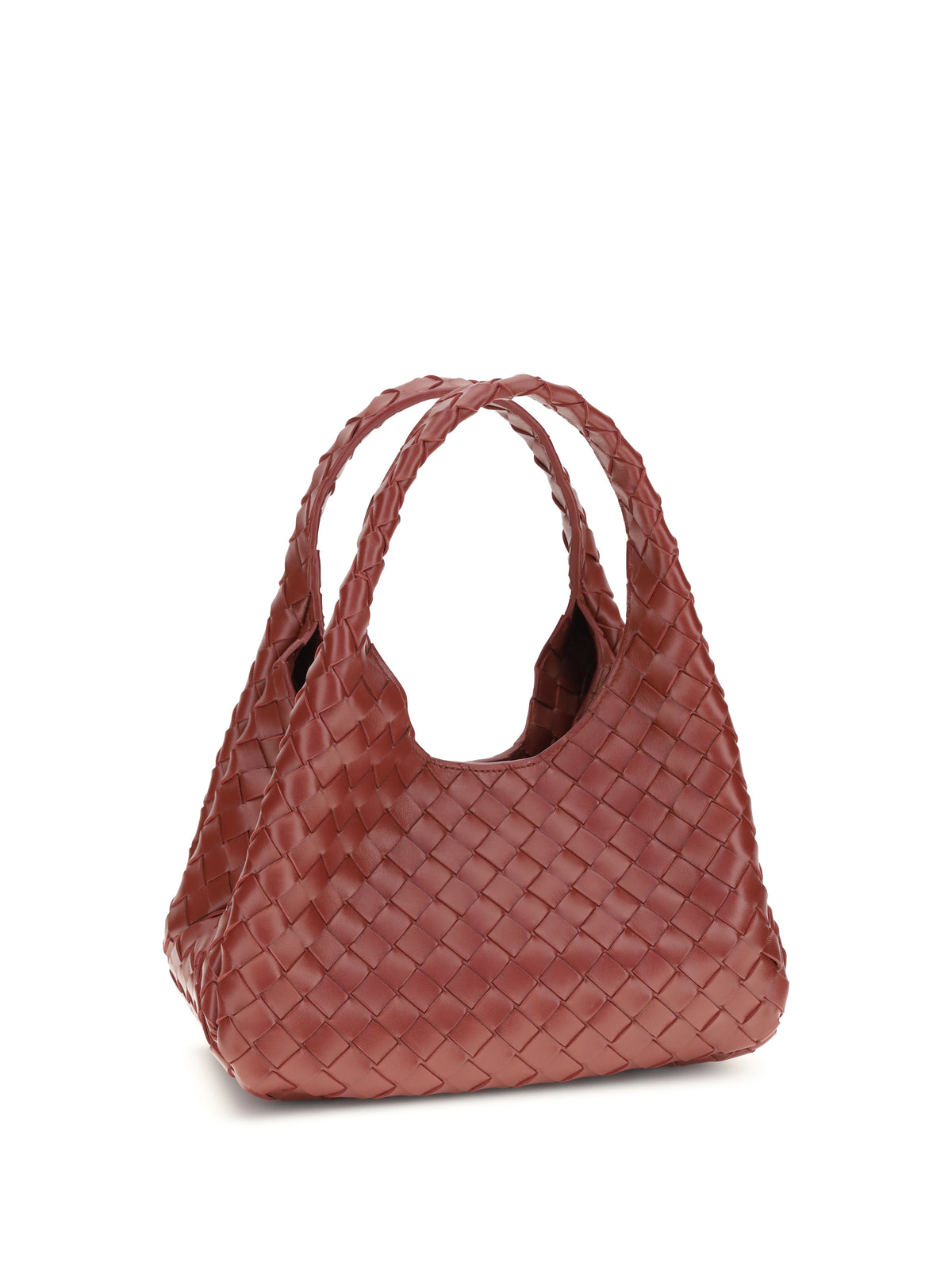 Bottega Veneta Campana Shoulder Bag - Lava Red-Muse Brass