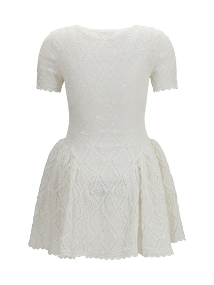 SELF-PORTRAIT Pointelle knit mini Dress