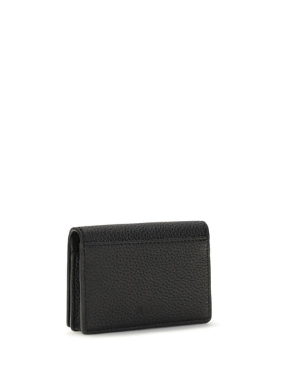 Ganni Ganni Bou Card Holder With Flap Grained - Black