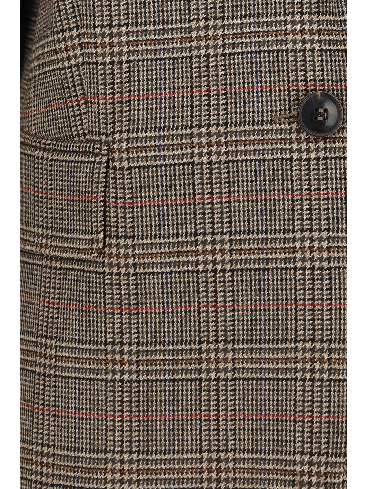 Max Mara Studio Checked pattern wool Blazer - Black/Natural