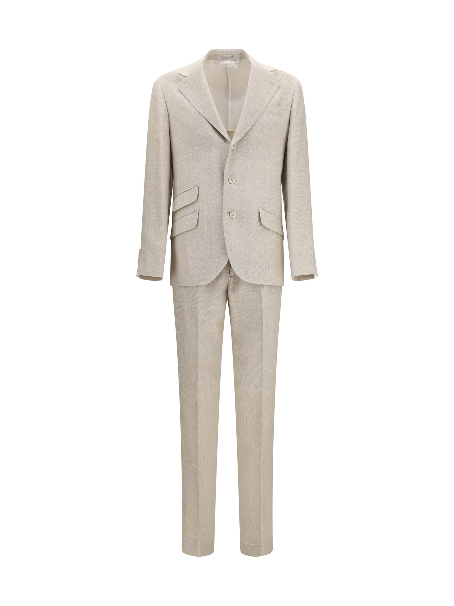 BRUNELLO CUCINELLI Hopsack Suit in silk, linen, and wool
