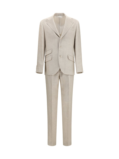 BRUNELLO CUCINELLI Hopsack Suit in silk, linen, and wool