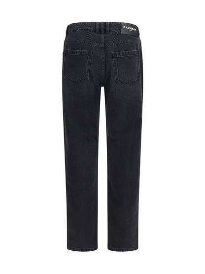 Balmain Straight-leg denim Jeans - Noir DéLavé