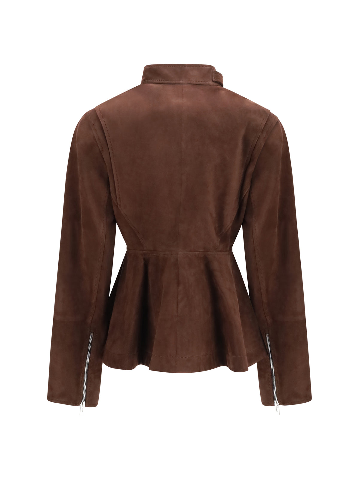 AlaïA Peplum Jacket in suede goatskin - Chocolat