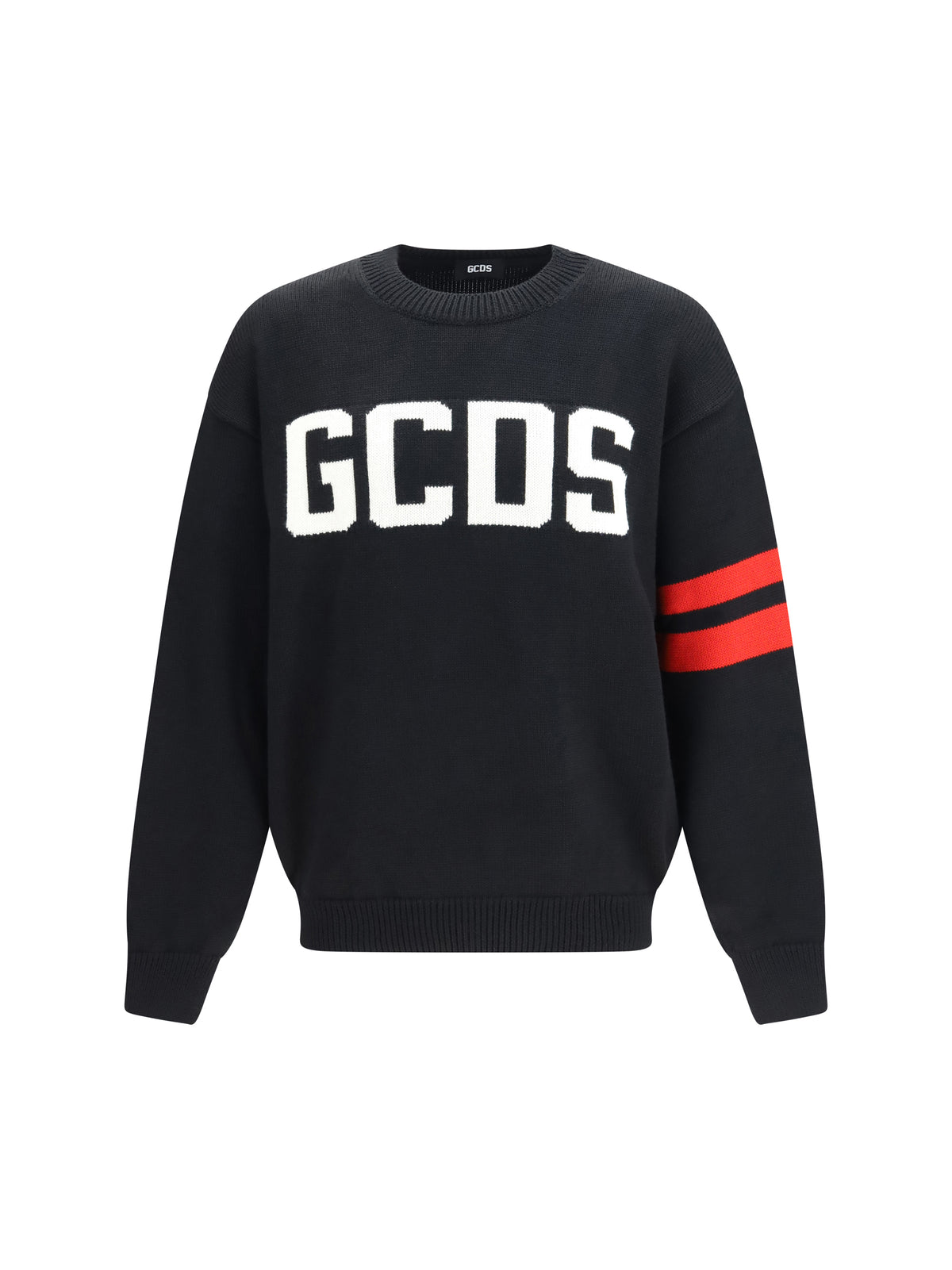 GCDS Logo crewneck Sweater - Black/Red