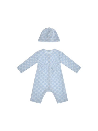 Gucci GG cotton piqué Baby gift Set - Baby Blue/White