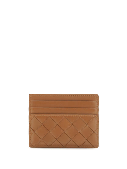Bottega Veneta Leather Card Holder - Tannin-Gold