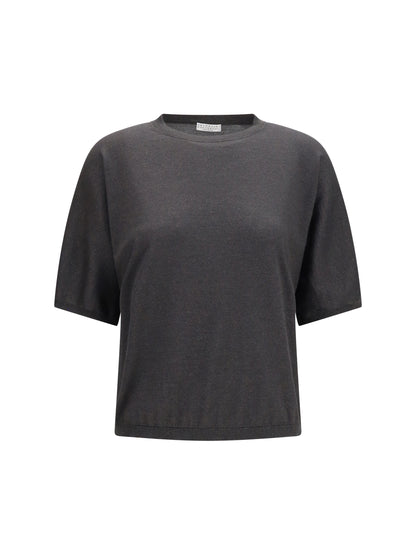 BRUNELLO CUCINELLI Short-sleeve cashmere and silk Sweater
