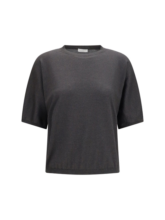BRUNELLO CUCINELLI Short-sleeve cashmere and silk Sweater