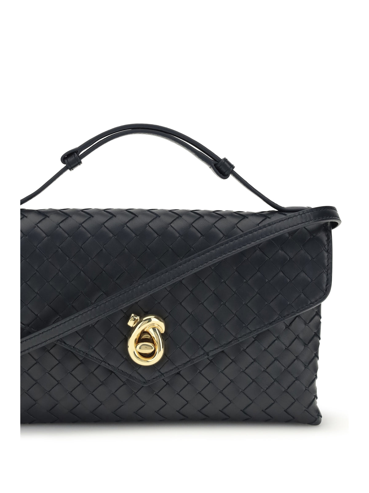 Bottega Veneta Knot Lock Shoulder Bag - Midnight-Muse Brass
