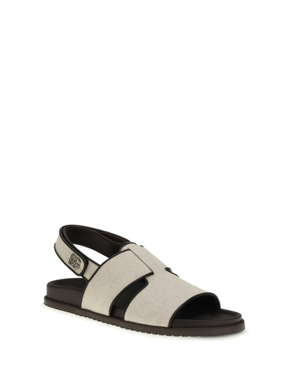 DOLCE & GABBANA Fabric and leather Sandals