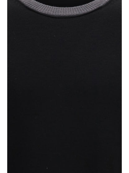 MM6 Maison Margiela Wool crew-neck Sweater - Black-Dark Grey
