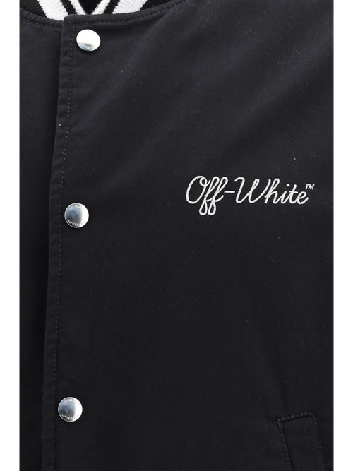 Off-White Script Cotgab Souvenir Varsity Jacket - Black - White