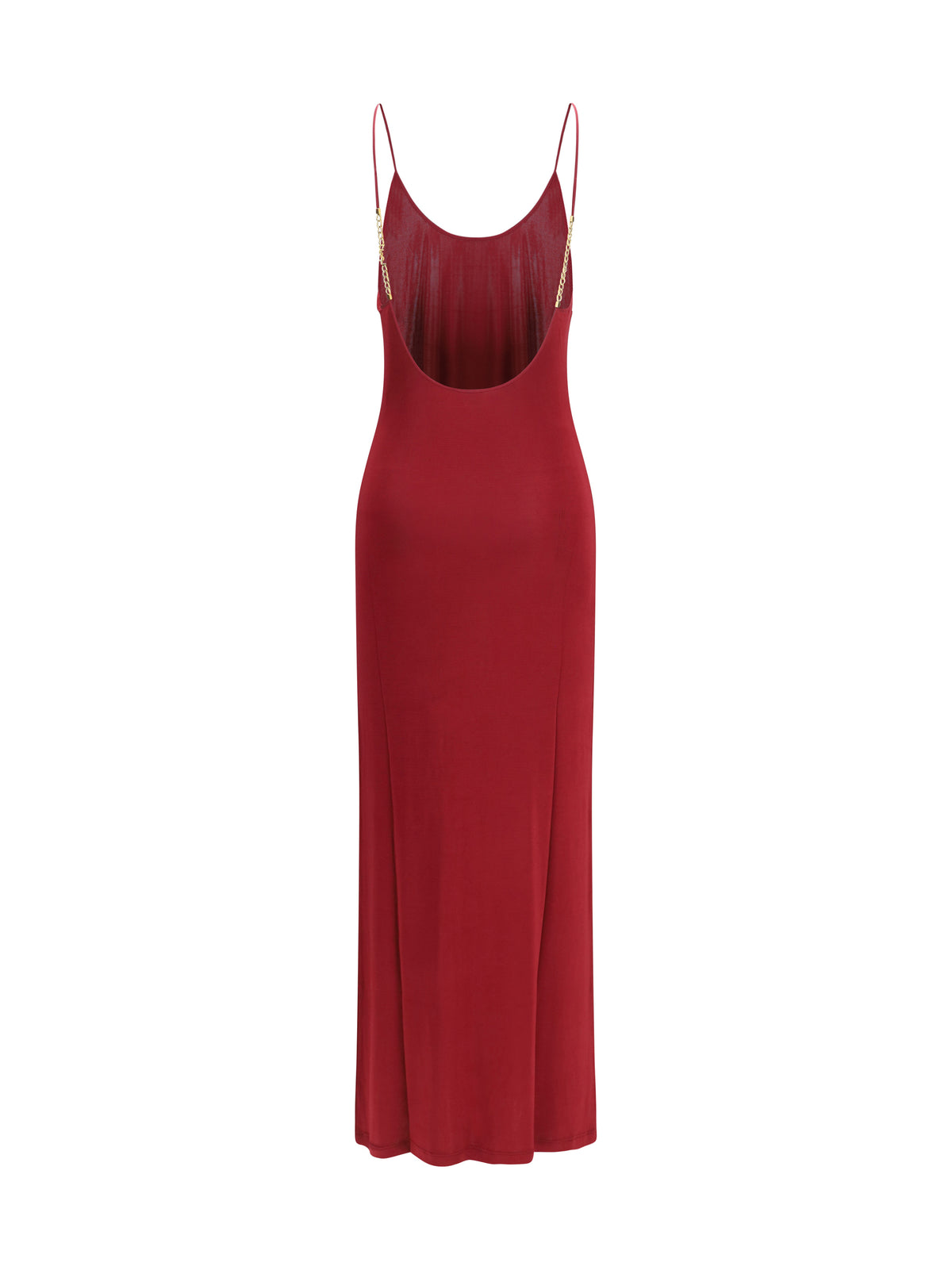 Saint Laurent Backless knit Dress with Cassandre chain - Burgundy