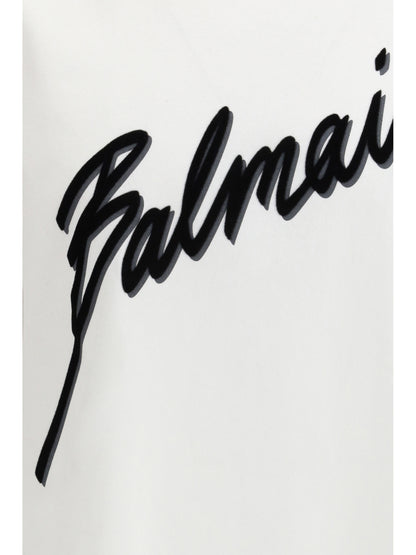 BALMAIN Balmain letter flock T-shirt