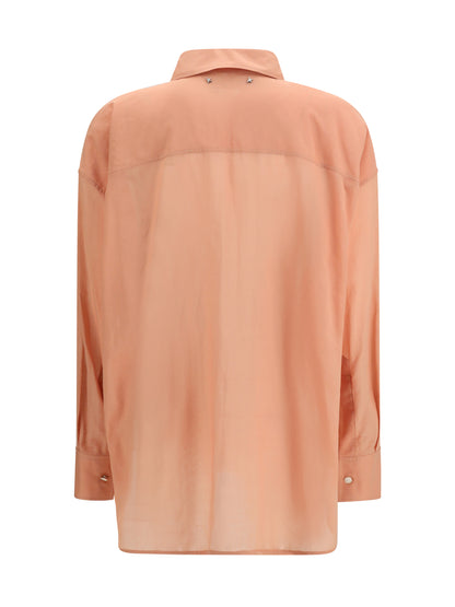 GOLDEN GOOSE Oversized Shirt in cotton with pleated bib