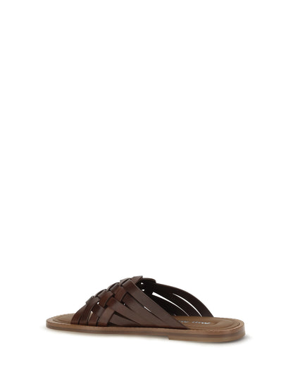 Miu Miu Leather Sandals - Caffe'