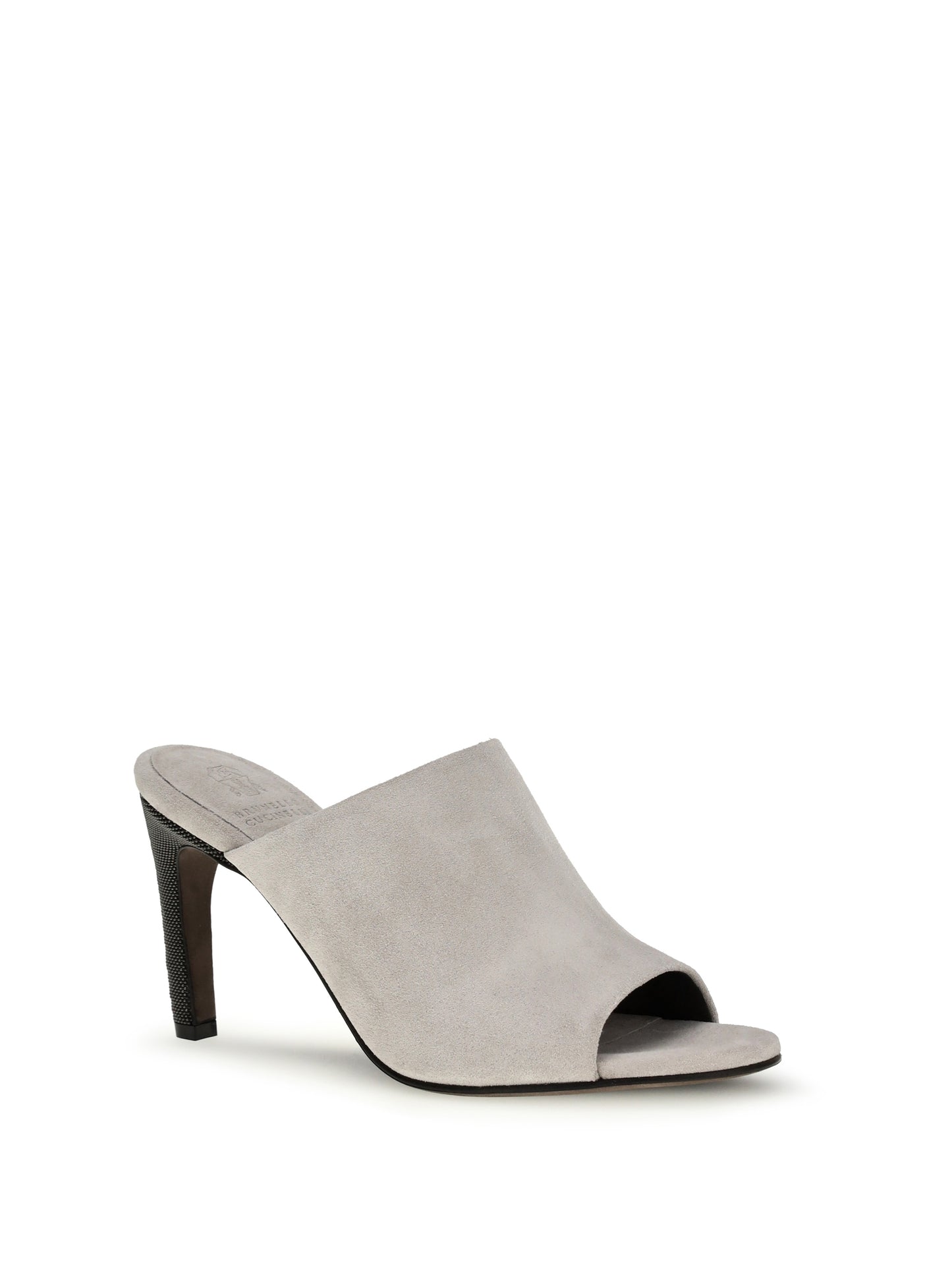 BRUNELLO CUCINELLI Suede Mules with Precious Heels